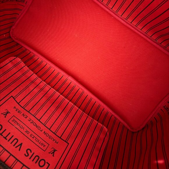 2024 Louis Vuitton Neverfull GM Damier Ebene Tote Bag w/ Cherry Red Interior - Picture 8 of 14